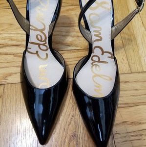 Beautiful patent leather sling back heels